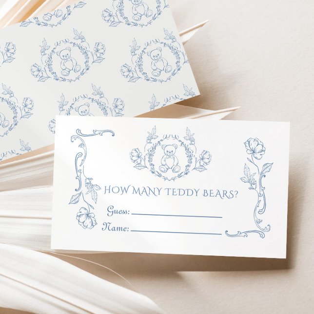 Hur många nallar Toile vintage ram Tilläggskort (Skapare uppladdad)