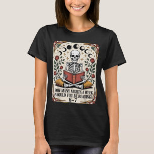 Hur Många Nätter Läsande Meme 6 7 Rolig Bokälskare T Shirt