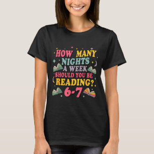 Hur Många Nätter Läsning 67 Meme Sex Sju Lärare T Shirt
