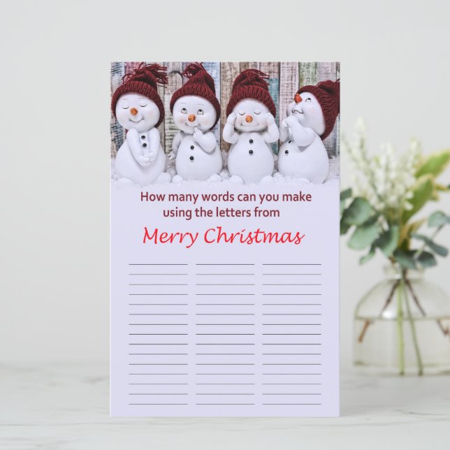 Hur många ord kan du producera från God jul? (Stående Fram)