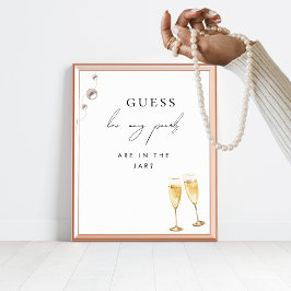 Hur många Pearls Champagne-Möhippans spelskylt Poster
