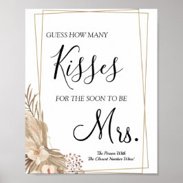 Hur många pussar för snart fru dusch spel Pos Poster