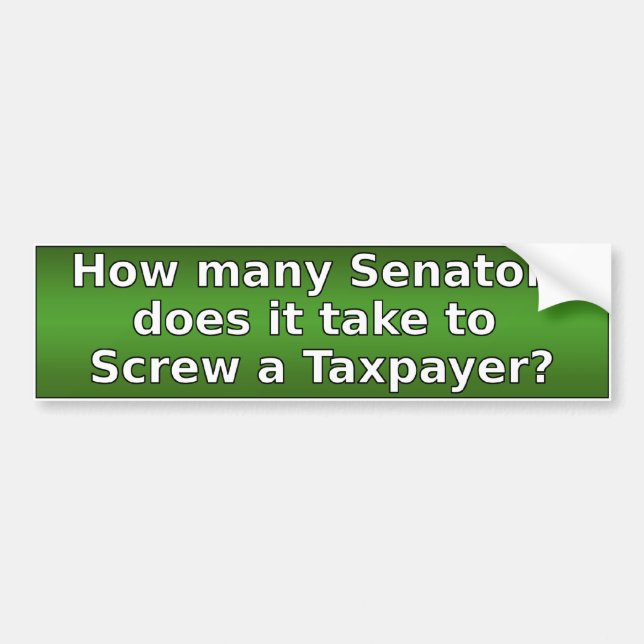 Hur många senatorer tar det för en skattebetalare? bildekal (Framsidan)