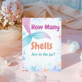 Hur många Shel finns i burk Baby Shower Game-teckn