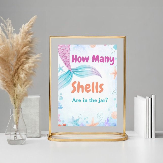 Hur många Shel finns i burk Baby Shower Game-teckn Poster (Skapare uppladdad)