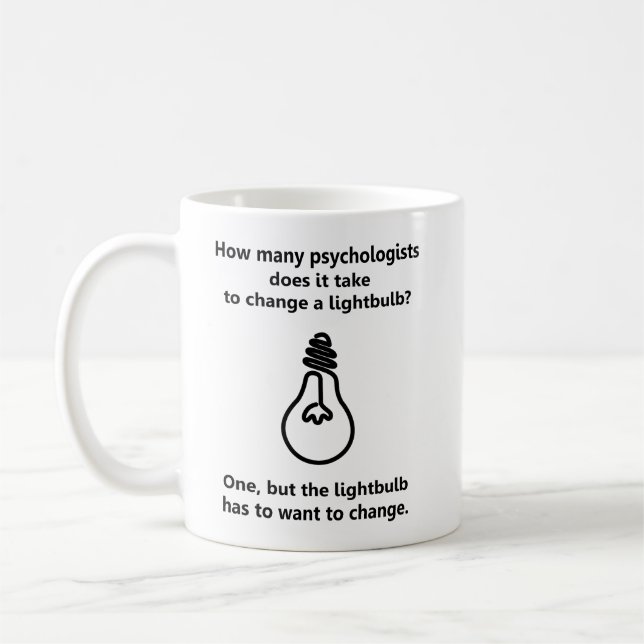 Hur många skämt för psykologlightbulbhumor kaffemugg (Vänster)