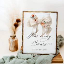 Hur många slingor Blommig slinga Baby Shower Poster