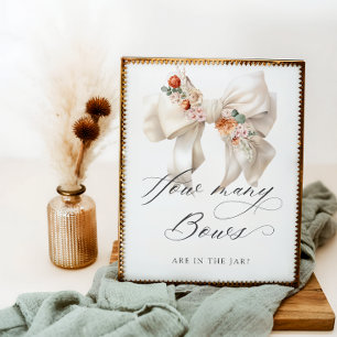 Hur många slingor Blommig slinga Baby Shower Poster