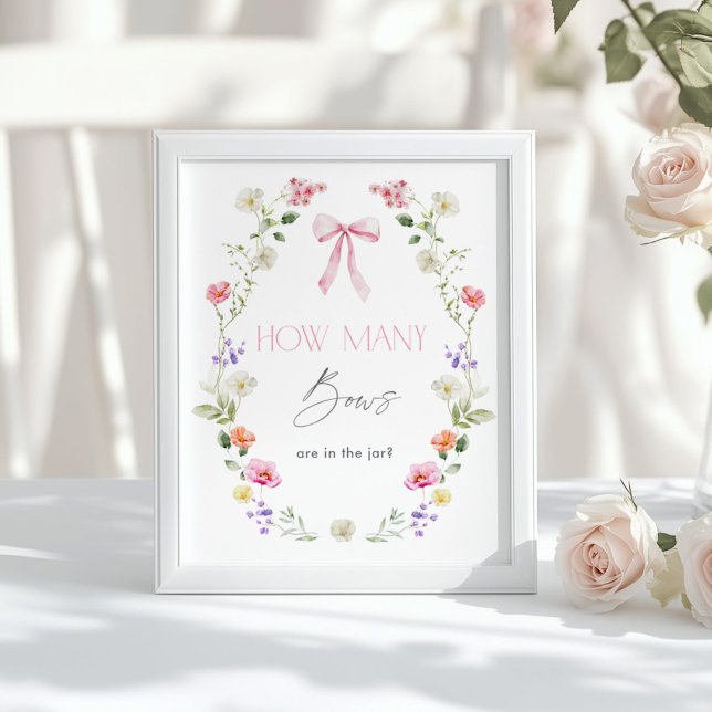 Hur många slingor Rosa blommig baby shower  Poster (Skapare uppladdad)