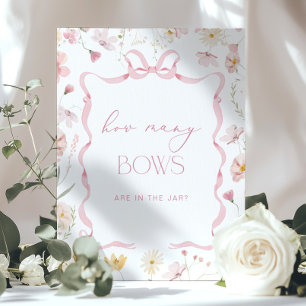 Hur många slingor Rosa blommig slinga Baby Shower  Poster
