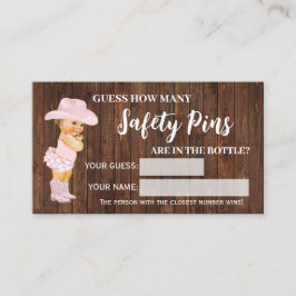 Hur många Stift Cowgirl Baby Shower Game Card Placeringskort