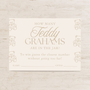 Hur Många Teddy Grahams Baby Shower Gissningslek Tilläggskort