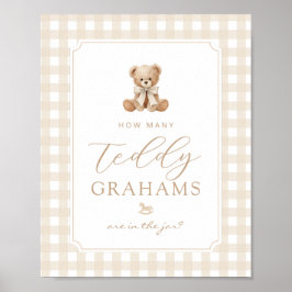 Hur många teddy grahams Könsneutral Gingham Poster