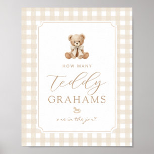Hur många teddy grahams Könsneutral Gingham Poster