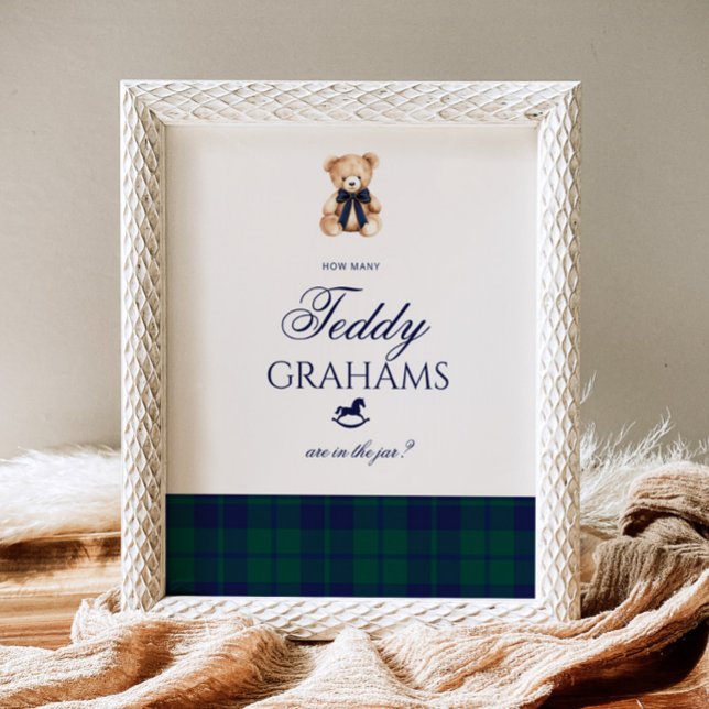 Hur många teddy grahams Teddy Bear Navy Bow Poster (Skapare uppladdad)