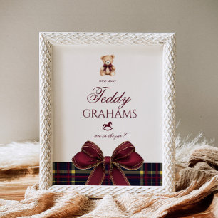 Hur många teddy grahams Teddy Bear Red Bow Poster