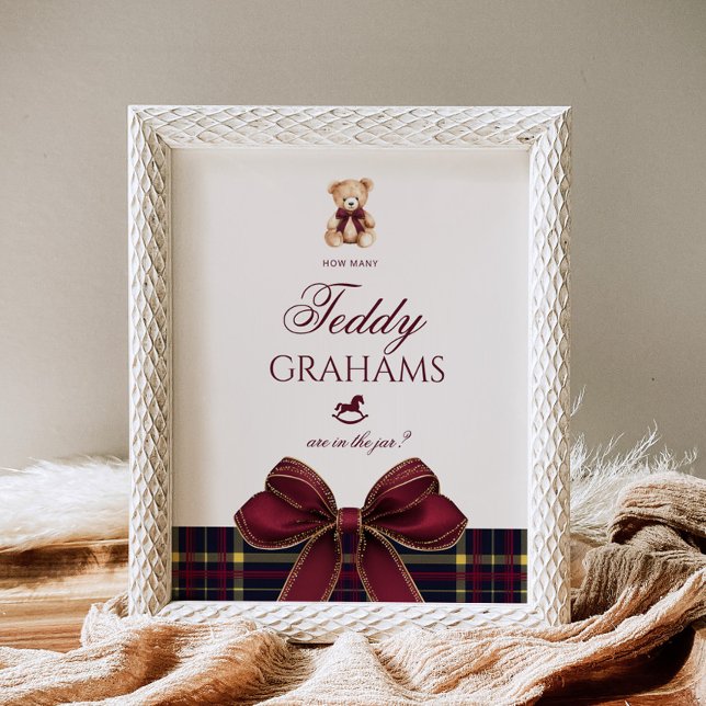 Hur många teddy grahams Teddy Bear Red Bow Poster (Skapare uppladdad)