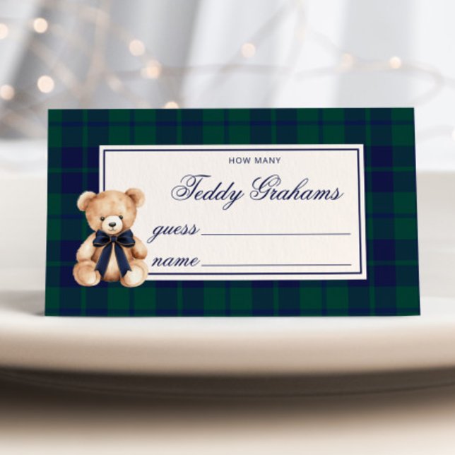 Hur många teddy grahams Teddy Bear Red Plaid Tilläggskort (Skapare uppladdad)