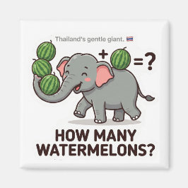 Hur många vattenmeloner? Elefantens matematikspel Magnet