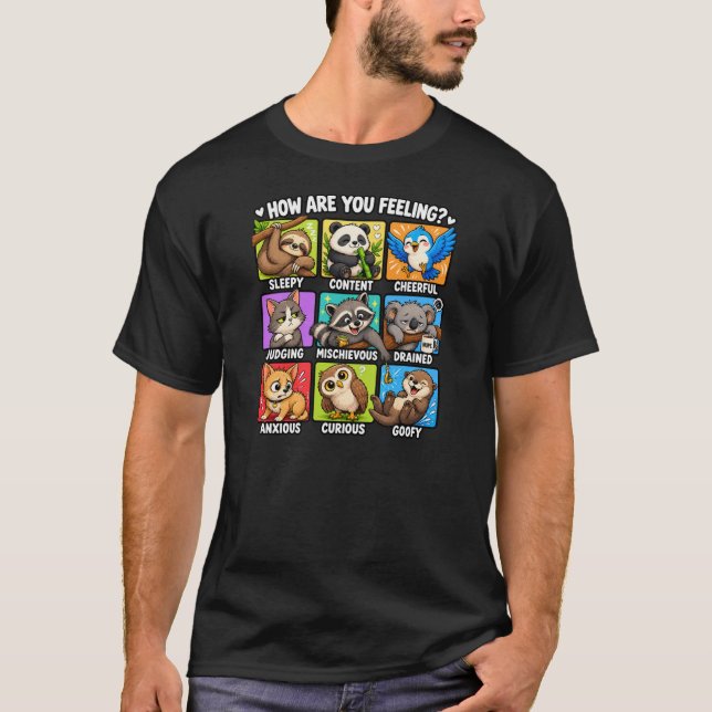 Hur mår du? Djurens humör T Shirt (Framsida)