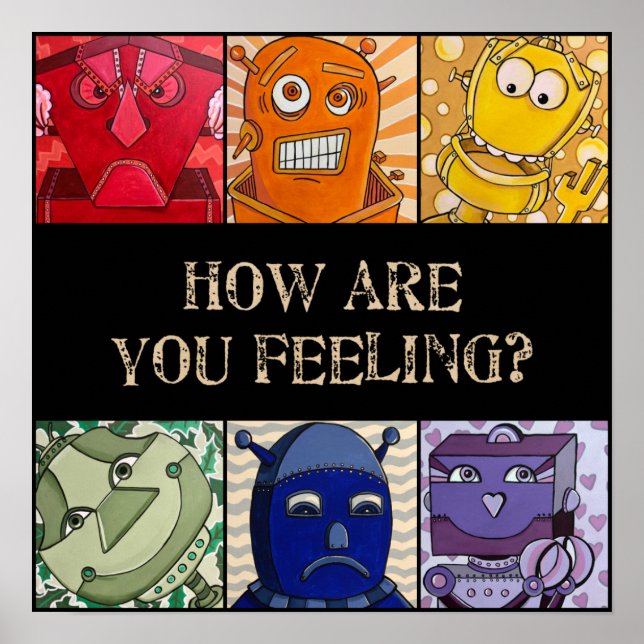 Hur mår du? Emotional Robot Poster (Framsidan)
