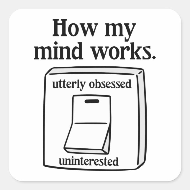 Hur mitt sinne fungerar fyrkantigt klistermärke (Framsida)