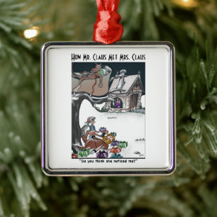 Hur Mr. & Claus Met Ceramic Square Ornament
