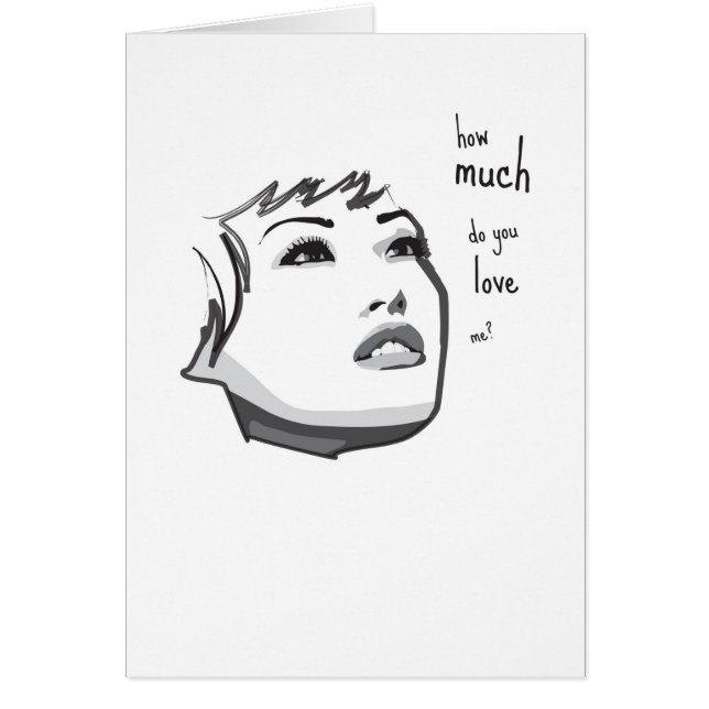 Hur mycket älskar du mig? hälsningskort (Framsidan)