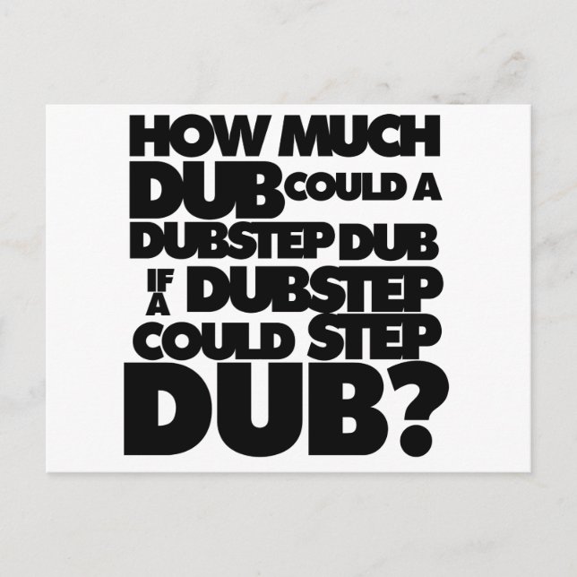 Hur mycket Dubstep? Vykort (Framsida)