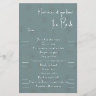 Hur mycket känner du till Bride Trivia Flyer? Flygblad
