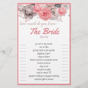 Hur mycket känner du till Bride Trivia-kortet? Flygblad