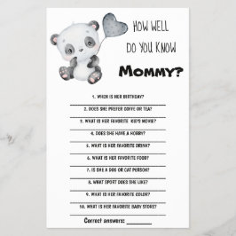 Hur Mycket Känner Du Till Mamma Baby Shower Spelko Flygblad