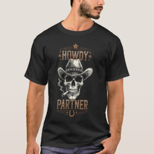 Hur Partner Cowboy Skalle Design T Shirt