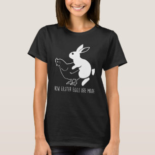 Hur Påskäggen görs till Bunny Chicken Lycklig Öste T Shirt