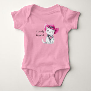 Hur Pink Cowgirl Katt med en Hatt T Shirt