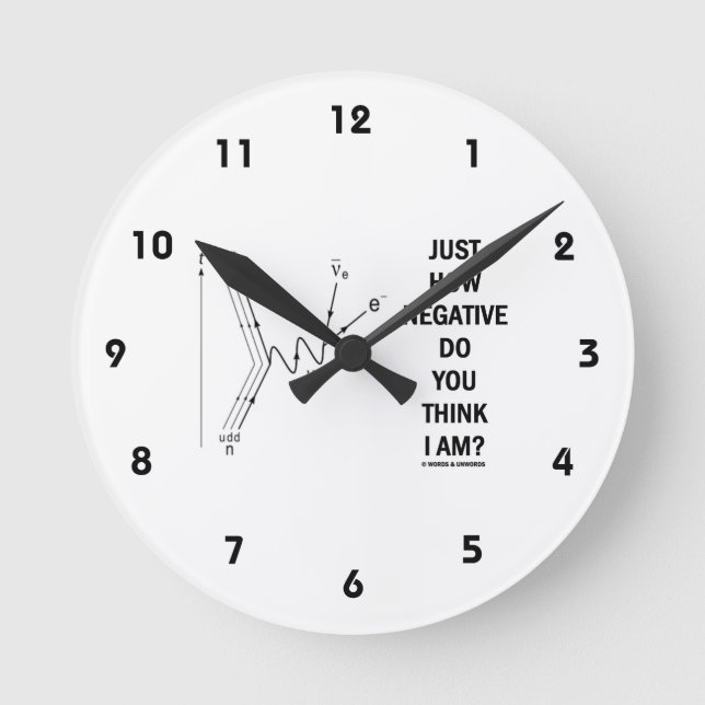 Hur precis negationen tänker du I-förmiddag? Rund Klocka (Framsida)