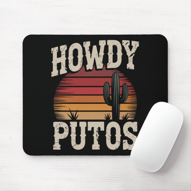 Hur Putos Rollig Kaktus Retro Vintage Musmatta (Med mus)