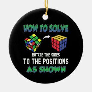 Hur Puzzle Cube ska lösas upp Julgransprydnad Keramik