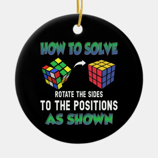 Hur Puzzle Cube ska lösas upp Julgransprydnad Keramik (Framsidan)