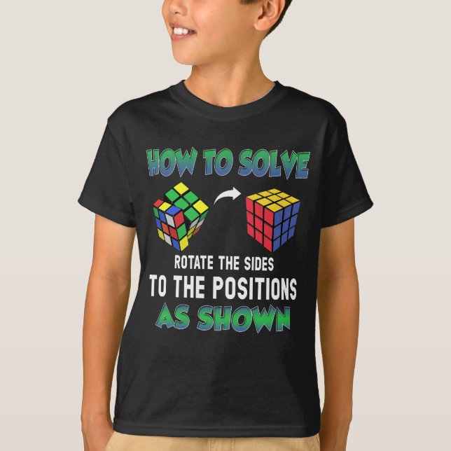 Hur Puzzle Cube ska lösas upp T Shirt (Framsida)