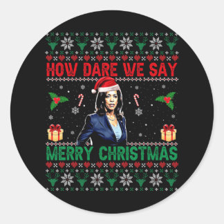 Hur säger vi God jul Kamala Harris? Runt Klistermärke