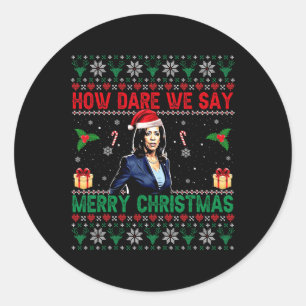 Hur säger vi God jul Kamala Harris? Runt Klistermärke