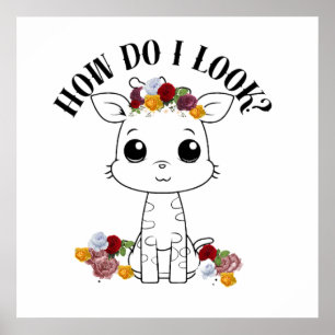 Hur ser jag ut? Baby giraffe Poster