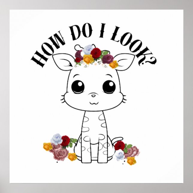 Hur ser jag ut? Baby giraffe Poster (Framsidan)
