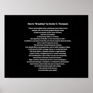 Hur ska du Breakfast av Hunter S Thompson? Poster