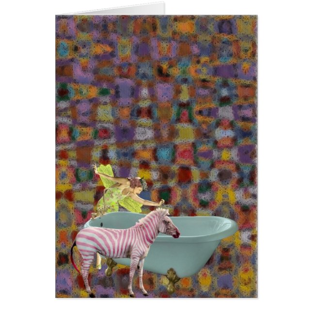 Hur ska jag nu kunna Ge A Zebra A Bath? Hälsningskort (Framsidan)