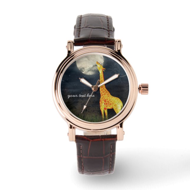 Hur smakar måne? Giraffe och Måne Watch Armbandsur (Framsida)