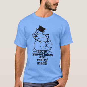 Hur Snö-flingor framställs Snögubbe vid Verkligen T Shirt