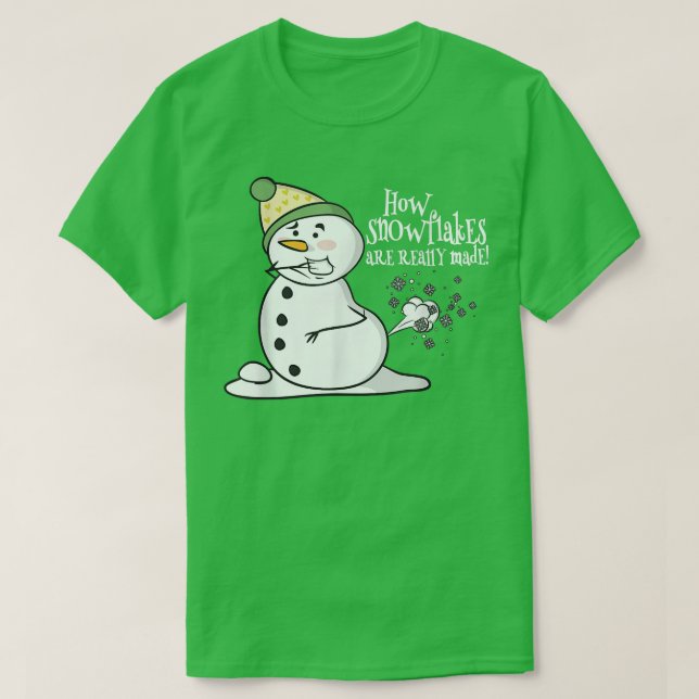 Hur Snöflingor görs Verkligen till Snögubbe Chris? T Shirt (Design framsida)