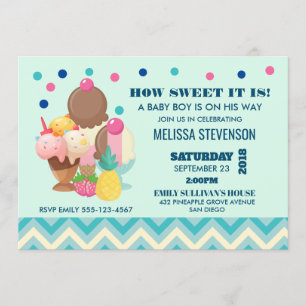 Hur söt det är Ice Cream Baby Shower Inbjudningar